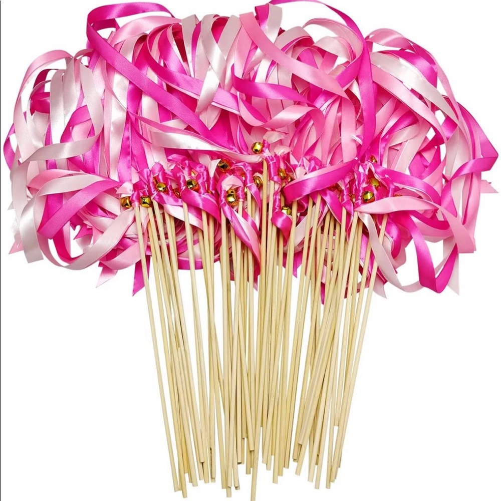 50 Ribbon Streamer Wands with Bells